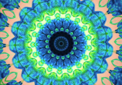 kaleidoscope blue liquid green smoke radial c